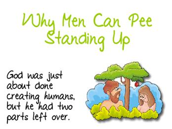 Why men can pee standing up?